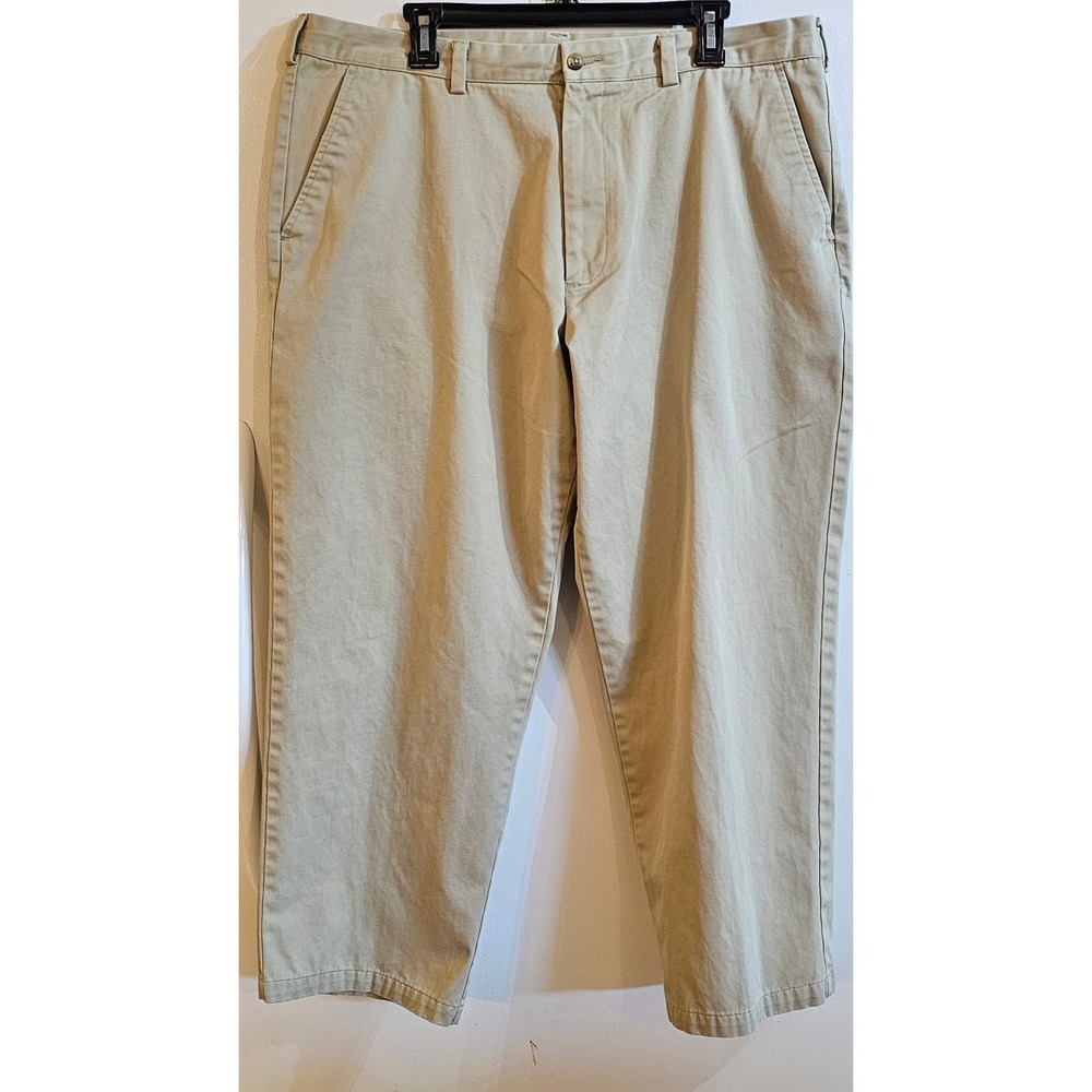 2‎ PAIR - GEORGE Men Khaki Chino Pants Barley Color Size 40x30